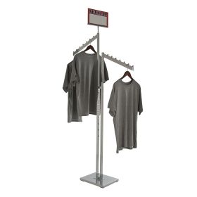2 Way Rack - Square Frame with Blade Slant Arms - Shown with Clothing