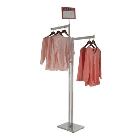 2 Way Rack, Square Tube Frame with 16" Straight Blade Arms  - Shown in use with optional sign holder