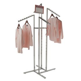 Waterfall Rack, 4 Way , Square Tube Arms  - Shown in use with optional sign holer