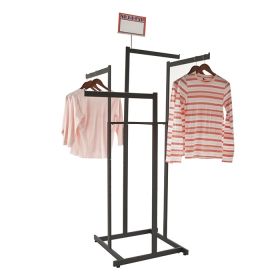 Black 4 Way Rack with 22" Straight Arms - Shown In use with optional sign holder