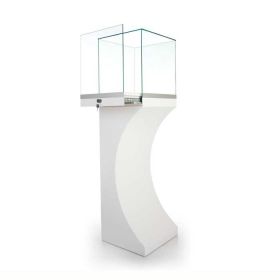 Display Pedestal with Curved Base - Shown with Door Opened
