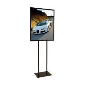 Freestanding Poster Holder 22" x 28"  - Matte Black Finish - Shown with graphic