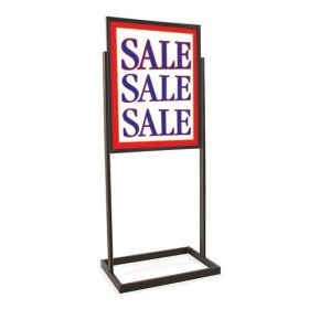 Free Standing Sign Holder 22" x 28" - Matte Black Finish - Shown with sign