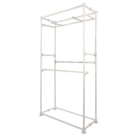 Metal Pipe Wall Display Unit With U Rail and Face-outs - White