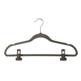 Velvet Hanger Clips - Grey - Shown With Clothing