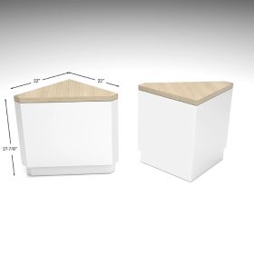 White Corner Filler and Retail Pedestal (Shown front and back)
