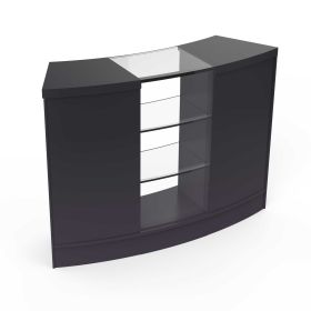 Curved Cash Wrap Counter with Glass Display Case - Front View