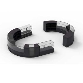 10 Piece Curved Retail Store Counter - Side Top View