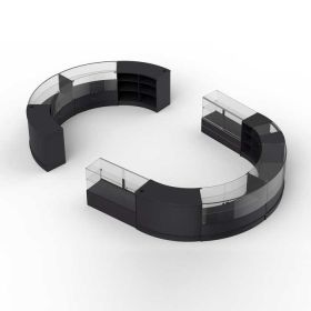 10 Piece Curved Retail Store Counter - Quarter Top View