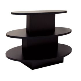 Oval 3 Tier Display Table - Black