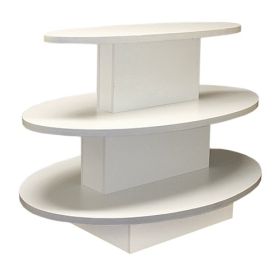 Oval 3 Tier Display Table - White