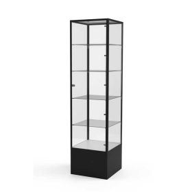 Glass Display Tower With Black Frame - Quarter View