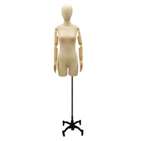 Professional Bust Mannequin, Clothing Female Models Showing Bust with  Removable Wooden Arm and Head for Costume (Color : A)