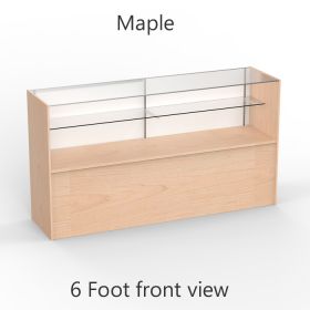 Display Showcase Half Vision - Maple 6ft Front View