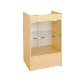 Cash Register Stand With Glass Front - Maple