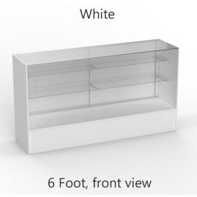 Glass Display Counter, 6ft White, Front