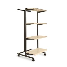 Two Way Display Rack with Shelves and T-Bar - 01