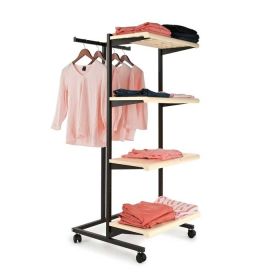 Two Way Display Rack with Shelves and T-Bar - 02