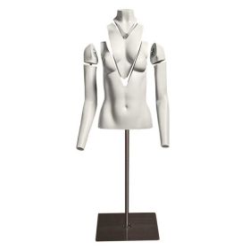 Freestanding Female 3/4 Mannequin Torso Form: Straight Arms