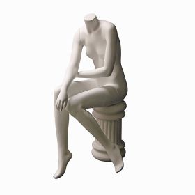 Headless Female Mannequin - Seated With Arms Crossed Pose - Quarter View