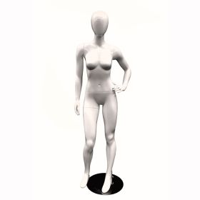 Female Mannequin, Gloss White - One Arm On Hip Pose