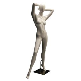 Female Egg Head Mannequin - Arms Above Head Pose