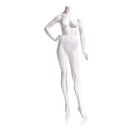 White Headless Female Mannequin Relaxed Standing Pose