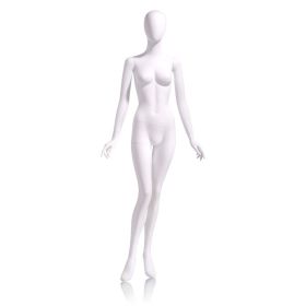 Matte White Egghead Female Mannequin with arms flared