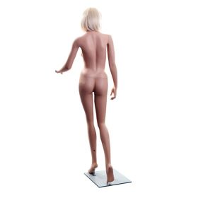 Realistic Female Mannequin - Walking With Arm Extended - Rear View