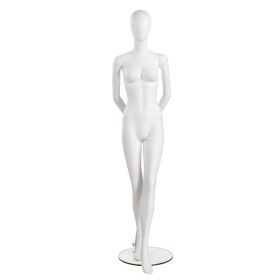 Female Egghead Mannequin with Hands Behind Back