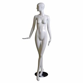 Female Abstract Mannequin With Facial Features - Looking To The Side Pose