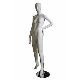 Female Abstract Mannequin With Facial Features - Right Hand on Hip Pose