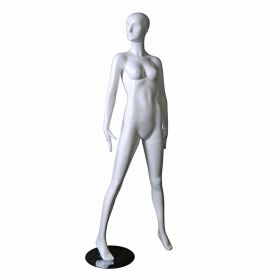 Female Abstract Mannequin With Facial Features - Legs Astride Pose