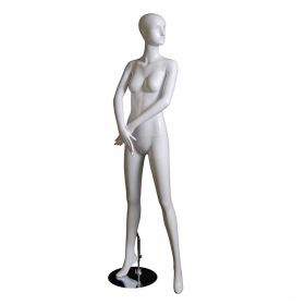 Female Abstract Mannequin With Facial Features - Hands Crossed at Front Pose