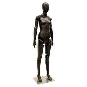 Poseable Mannequin Female - Black Finish - Side View