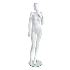 Matte White Semi-Abstract Female Mannequin - 01