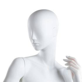 Matte White Semi-Abstract Female Mannequin - Head Detail