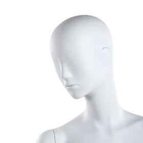 Semi-Abstract Female Mannequin, Matte White Finish - Head Detail