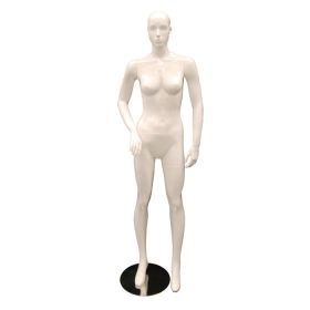 Female Mannequin With Face - Right Arm Bent Pose - Front View