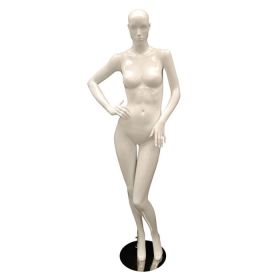 Female Mannequin With Face  - Right Arm on Hip Pose - Front View