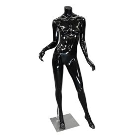 Headless Mannequin Female, Black Gloss, Front View