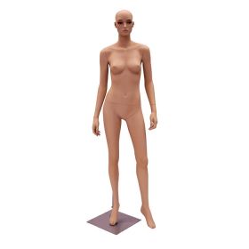 Standing Female Mannequin With Makeup - Flesh Tone - Front View