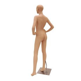 Lifelike Female Mannequin With Makeup - Hands On Hips Pose - Rear View