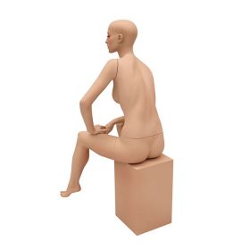 Lifelike Female Mannequin - Sitting Pose - Rear View