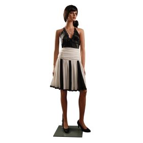 Lifelike Mannequin Female - Standing With Left Leg Bent Pose - Shown With Clothing