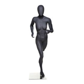 Athletic Female Running Mannequin - Matte Grey