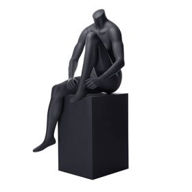 Female Sports Mannequin - Seated - Matte Grey