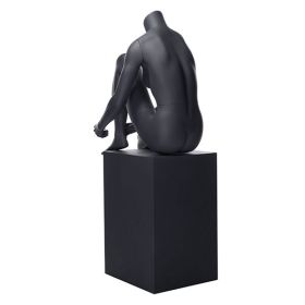 Female Sports Mannequin - Seated - Matte Grey - Rear View