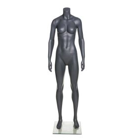 Female Sports Mannequin - Headless - Matte Grey - Front