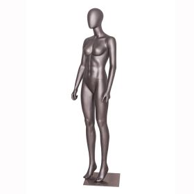 Female Sports Mannequin - Light Metallic Grey - Side View